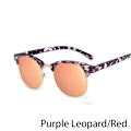 Miniatyrbild 1 av 6: RUOBO Klassiska polariserade solglasögon för män Kvinnor Märkesdesign Körspegel Yta Lins Solglasögon Goggle UV400 Gafas De Sol Purple Leopard-Red Silver Frame