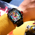 Miniatyrbild 5 av 6: Modern design watch Sport lysande vattentät militärautomatisk watch för man pojkar Silikonrem Tonneau-urtavla QT336-7 with box