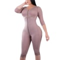 Miniatyrbild 6 av 6: Faja Body Shapewear Damunderkläder Bodyshaper för kvinnor Långärmad Magkontroll Bröststöd Dragkedja Beige M
