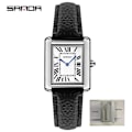 Miniatyrbild 1 av 6: SANDA Ny design romersk skala för kvinnor kvarts Läderrem Modetrend enkel personlighet kreativ watch 30m vattentätt läder minimum size  box2