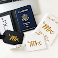 Miniatyrbild 6 av 6: Par Pass Mapp Pass Cover Resedokument Väska Bröllopspresent Mr Fru Brev Utskrift Enkel PU case style 3