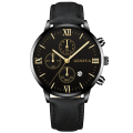Miniatyrbild 1 av 6: Mode Genève Män Datum Legering Case Syntetiskt Läder Analog Kvarts Watch Man Klocka Toppmärke Lyx Relogio Masculino 05 Black-Black-Gold