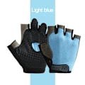 Miniatyrbild 1 av 6: Halvfinger Cykelhandskar Andas Cykelhandskar Andas Män Kvinnor Half Finger Handskar Cykel Sporthandskar Light Blue L