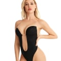 Miniatyrbild 3 av 6: Sexig Helkroppsformande BH Spets One Piece Underkläder Dam Deep V Thong Shapewear Backless Invisible Push Up Underkläder Bodysuit skin M