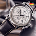Miniatyrbild 6 av 6: Ny Zeppelin Watch Top Vattentät äkta läder Business Casual Quartz Watch Herr tre ögon multifunktionell kronograf Type 3
