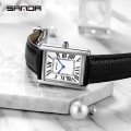 Miniatyrbild 5 av 6: SANDA Ny design romersk skala för kvinnor kvarts Läderrem Modetrend enkel personlighet kreativ watch 30m vattentätt läder minimum size