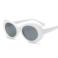 Miniatyrbild 1 av 6: Nya Goggle Kurt Cobain Glasögon Oval Dam Solglasögon Dam Glasögon Trendiga Vintage Retro Solglasögon UV400 Gafas De Sol White Gray MULTI