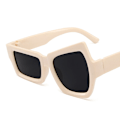 Miniatyrbild 1 av 6: Mode Irregular Square Solglasögon Man Mode Märke Designer Personlighet Solglasögon Man Vit Svart Spegel Oculos De Sol Beige Other