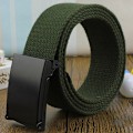 Miniatyrbild 4 av 6: Män Kvinnliga Jeans Bälte Militär Nylon Justerbart Bälte Utomhus Resor Taktisk Midjebälte Metall Unisex Spänne Byxor Byxor 120cm A Army green 116CM