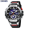 Miniatyrbild 1 av 6: Quartz Armbandsur Sport SMAEL Military Army Clock Alarm Dual Display LED Elektronisk Watch 8069 Vattentäta klockor för män SILVER