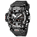 Miniatyrbild 1 av 6: SMAEL Herrklockor 50m Vattentät Watch Military Man Watch Digital 8072 Dual Display Watch Quartz Led Digital BLACKWHITE