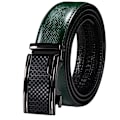Miniatyrbild 1 av 6: Högkvalitativt grönt äkta läder Herrbälten Lot Styles Automatiska spännen för klänning Jeans Kostym Herr Midjeband Bälte Bröllopspresent 2268DMI 110cm
