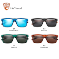 Miniatyrbild 3 av 6: HU WOOD Nya högkvalitativa fyrkantiga solglasögon för män Polariserad UV400 Mode solglasögon Spegel Sportsolglasögon Köra oculos Green Polarized