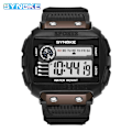 Miniatyrbild 1 av 6: SYNOKE Digitala klockor för män Utomhussport Mode Multi Vattentät Stor urtavla Lysande armbandsur Väckarklockor män 9801 Black