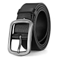 Miniatyrbild 1 av 6: Män högkvalitativt bälte i äkta läder Lyxiga designerbälten för män Modeband för män manliga jeans för man Cowboy P304-Black 115CM