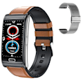 Miniatyrbild 1 av 6: E600 EKG Smart Watch Herr Icke-invasiv Blodsocker Puls Blodtrycksmätare Sportsteg Smartwatch Dam Android add metal silver(.1255)