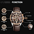 Miniatyrbild 3 av 6: NAVIFORCE Luminous Hands Herrklockor Toppmärke Watch Vattentät Watch Herr Lyx Chronograph Quartz Herrklocka RGCEDBN-BOX