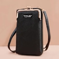 Miniatyrbild 1 av 6: 3 stilar kvinnor väskor mjuka läder plånböcker Pekskärm mobiltelefon handväska Crossbody axelrem handväska för dam Black 2
