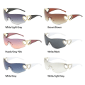 Miniatyrbild 6 av 6: Lyxiga Punk Sport Solglasögon Dam Märkesdesigner Y2K One Piece Solglasögon Män Goggle Shades UV400 Love Heart Mode Glasögon A-C4