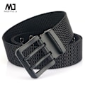 Miniatyrbild 2 av 6: MEDYLA Fashion Classic Canvas Bälte Män Metall Dubbelnål Spänne Casual Strap Bälte för män Högkvalitetsrem MN3008 Blue 120CM