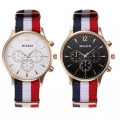 Miniatyrbild 2 av 6: MIGEER Mode Casual Herr Klockor Tyg Band Klockor Quartz Armbandsur relogio masculino horloge vrouw mannen horloge 2019 151601A