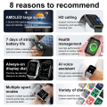 Miniatyrbild 3 av 6: Ny NFC Smart Watch Herr AMOLED HD-skärm Visa alltid tiden Bluetooth Call IP68 Vattentät SmartWatch Dam För Huawei Mesh Belt Silver
