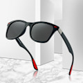 Miniatyrbild 3 av 6: HDSUNFLY Män Polariserade Solglasögon Män Kvinnor Fyrkantiga Märke Designer Rays Driving Solglasögon Goggle UV400 Gafas De Sol 2020 Nyhet grey red black Package A