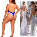 Miniatyrbild 3 av 6: AfruliA Damklänning Rygglösa Bodysuits Shapewear Vadderad BH Helkroppsformare Sömlösa underkläder Stringtrosa Djup V-ringad Slipshorts hot red M (34)