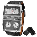 Miniatyrbild 1 av 6: Nya sportklockor för män med dubbla skärmar Oulm watch Vik Stor storlek Mode utomhusklocka Watch Relogio Masculino White(with box)