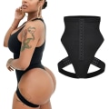 Miniatyrbild 2 av 6: Dammanschett magträning med rumpalyft waist trainer öppen byst magkontroll Shapewear korsettformare Black XL