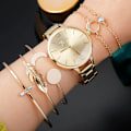 Miniatyrbild 2 av 6: 6/5/3PCS 2022 Lyx Damklockor Set Armband Armbandsur Mode Dam Quartz Watch Klänning Kvinnlig Klocka Montre Femme Relogio 5PCS Gold C