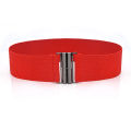 Miniatyrbild 1 av 6: Brett resårbälte Enfärgad korsettbälte Metallspänne Dammode Cummerband Stretch Cinch midjeband Dam midjebälte style 1-red One Size