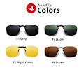 Miniatyrbild 4 av 6: VIVIBEE Men Driving Clip On Solglasögon för Myopia Glasögon Polarized Women Square Night Vision Fishing UV400 Solglasögon 2 Jasper with case