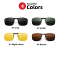 Miniatyrbild 4 av 6: VIVIBEE Men Driving Clip On Solglasögon för Myopia Glasögon Polarized Women Square Night Vision Fishing UV400 Solglasögon 4 Brown without case