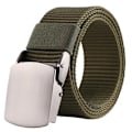 Miniatyrbild 1 av 6: 2022 Ny Canvas Herrbälte Mode Svart Nylon Utomhus Metall Automatiskt Spänne Casual All-match Lyxbälte Hane Army green 100cm