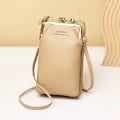 Miniatyrbild 1 av 6: Kvinnor Telefon Crossbody Väska Pu Läder Mini Shoulder Messenger Bag Rese Bärbar myntväska Kortväska Väskor för flickor Plånböcker Apricot