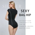 Miniatyrbild 4 av 6: Dam Hot Neopren heltrosa Body Shaper Waist Trainer Slim Halv Body Dragkedja Svart Kontroll Trosa String Gray L