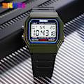 Miniatyrbild 4 av 6: SKMEI Military Chrono Date Week Armbandsur Topp Märke Tillbaka Digitala Sportklockor Herr 5Bar Vattentät Väckarklocka Montre Homme black white