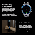 Miniatyrbild 6 av 6: NFC AMOLED Smart Watch Herr Custom Dial Svara Ring Sport GPS Track Kompass IP68 Vattentät Smartwatch För Huawei Ultimate Silver