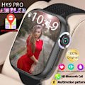 Miniatyrbild 2 av 6: herrsmartklocka IP68 vattentät NFC Bluetooth samtal Smartwatch Series 9 AMOLED explosionssäker skärm för kvinnors smartklocka White B HK9 PRO