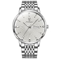 Miniatyrbild 1 av 6: POEDAGAR Brand Lyx Herrklockor Hög kvalitet Vattentät Business Casual Man Quartz Armbandsur Lysande klockor i rostfritt stål 994 sliver white