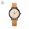 Miniatyrbild 1 av 5: Shengke enkel watch för kvinnor brunt retro läder Relogio Feminino Toppmärke Dammode Minidesign Quartz Reloj Mujer brown