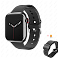 Miniatyrbild 1 av 6: Watch 9 Smart Watch Herr Kroppstemperatur BT Call NFC Always on Display Fitness Women Series 8 Smartwatch för Apple Android Black mesh belt