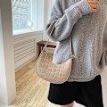 Miniatyrbild 1 av 6: Mode Kvinnor Handväska Enfärgad Casual Mini Underarm Väska Kvinna Grön Kedja Axelväska Dam Läder Tote Bag Khaki shoulder bag