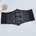 Miniatyrbild 1 av 6: Mode gotiska elastiska bälten för kvinna Sexig svart Pu-läder brett korsettbälte Kvinnlig Cinturones Para Mujer Heart Cummerbunds round One Size