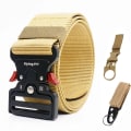 Miniatyrbild 1 av 6: Taktiskt nylon för män Army Militärbälte Byxor Metallspänne Canvas Midjeband Man Polis Utomhusträning Midjebälte brett belt with 2 hook(.2372) 125cm(.2372)