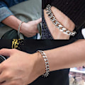 Miniatyrbild 4 av 6: Vnox 18-70 cm Curb Chain Halsband 3-11 mm Miami Cuban Link Klassisk Punk, tungmetall, Långt Damhalsband i rostfritt stål 3mm Silver 21cm Bracelet