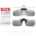 Miniatyrbild 3 av 6: VIVIBEE Polarized Square Flip Up Clip on Solglasögon Män Photochromic Polarized Women Solglasögon för Night Driving Lins 1 Grey without case