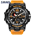 Miniatyrbild 2 av 6: SMAEL Dual Display Digital LED Watch Pointer Typ Quartz Elektriska klockor Relogio Masculino Uomo Sportklocka 1545 CAMOBLUE