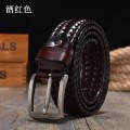 Miniatyrbild 1 av 6: Högkvalitativt 4 cm brett flätat bälte för vävt bälte för män äkta läder koremmar Handstickade designergördelbälten för jeans Style 4 110cm